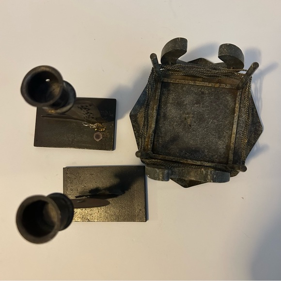 Set of 3 vintage candleholders rustic western cowboy rodeo - Picture 6 of 10